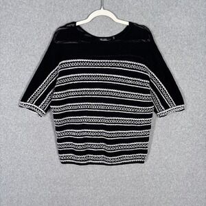 NIC ZOE Open Knit Sweater‎ Small Cotton Linen Crochet Beachy Coastal Grandma
